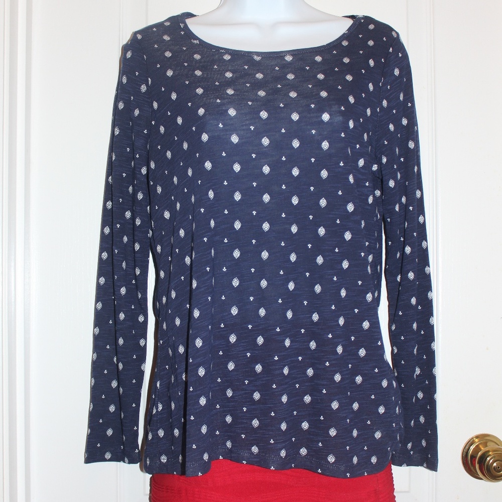 NWT Max Jeans Long Sleeve Blouse Small Navy